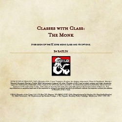 Baelin's Revised Monk Class